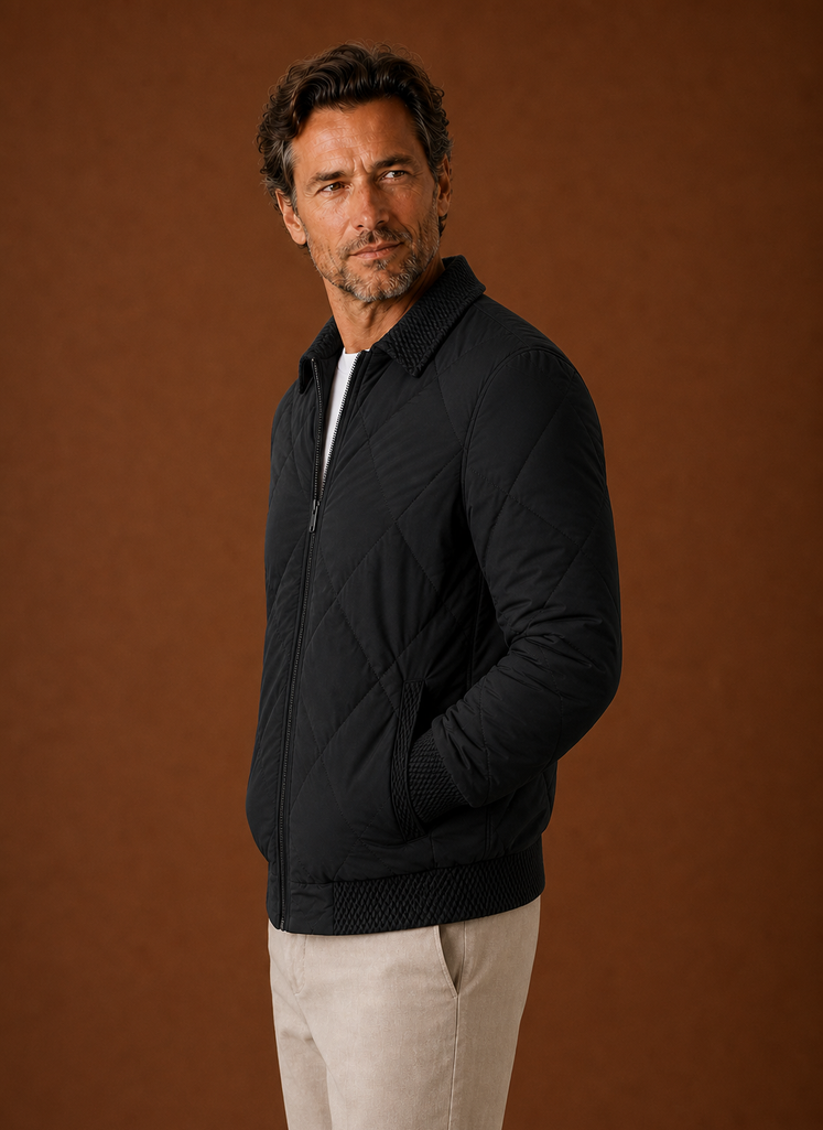 Men's Bomber Jacket - Zip-Up Casual Jacket
