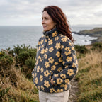 Women's Floral Teddy Fleece Half Zip Pullover — Oversized Borg Jumper