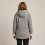 Women's Hooded Duffle Coat — Fleece Lined Toggle Winter Jacket