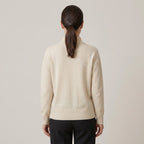 Women's Beige Mock Neck Jumper — Soft Knit High Neck Long Sleeve Sweater