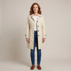 Women's Black Trench Coat — Tailored Mid-Length Single-Breasted Belted Coat