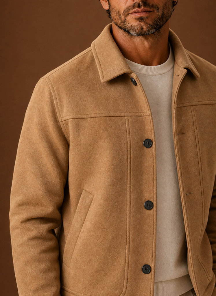 Men's Button-Front Casual Shirt Jacket