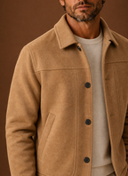 Men's Button-Front Casual Shirt Jacket