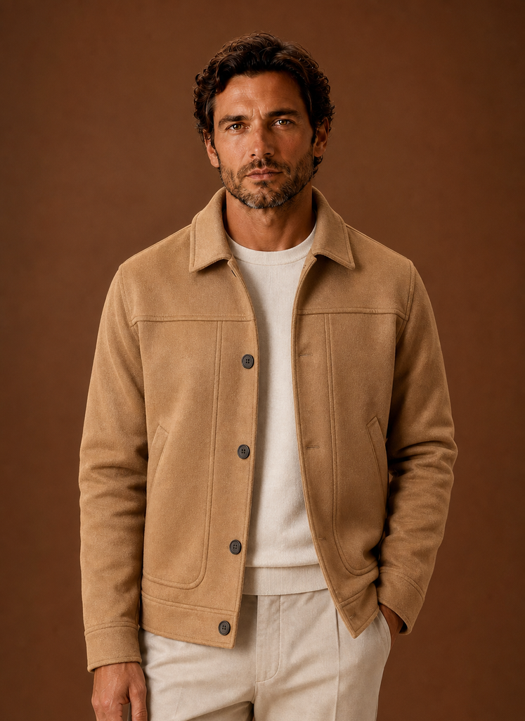Men's Button-Front Casual Shirt Jacket