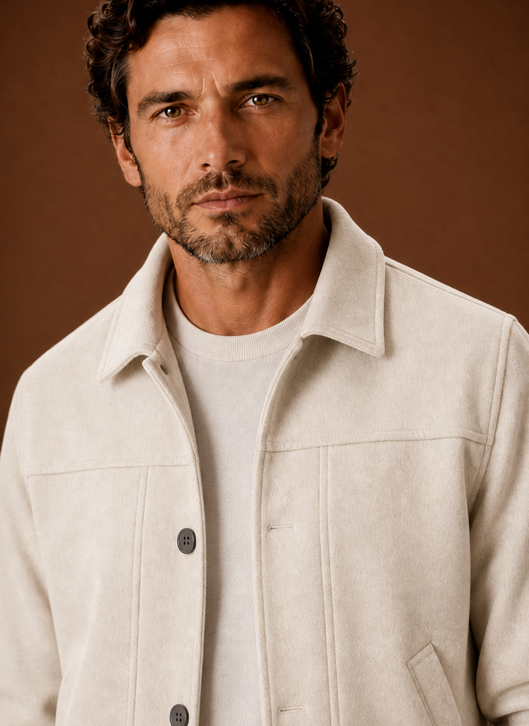 Men's Button-Front Casual Shirt Jacket