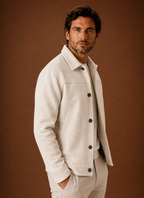 Men's Button-Front Casual Shirt Jacket