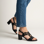 Elegant comfort sandals with a stylish heel