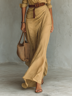 Elegant maxi robe with refined silhouette