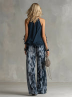 Elise | Elegant and lightweight suit with fluid top and wide pants
