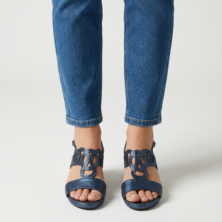 Elegant comfort sandals with a stylish heel
