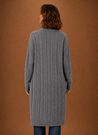 Cable Knit Cardigan for Women - Hooded Long | Areleon