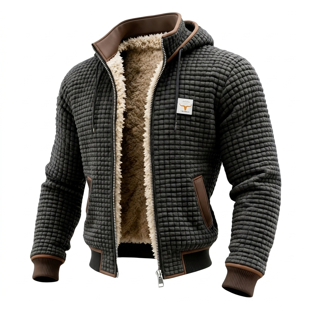 Retro jacket with hood and zip