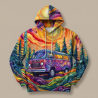 VANESKA | SUNBURST PRINT Y2K HOODIE