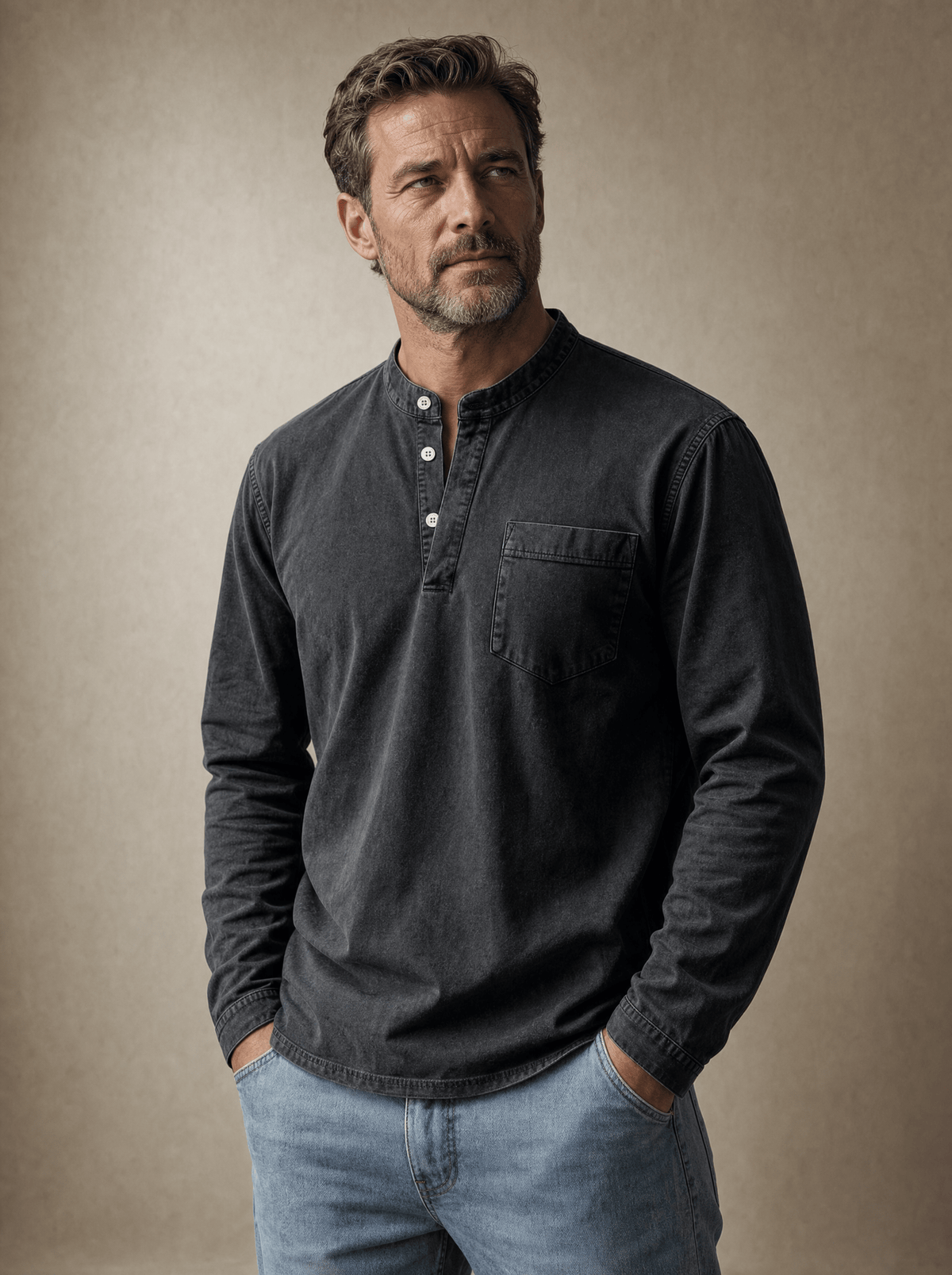 Men Saltwater Long Sleeve Henley