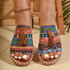 Elegant and Comfortable Summer Sandals with Unique Print