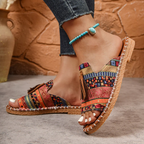Elegant and Comfortable Summer Sandals with Unique Print