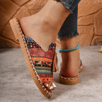 Elegant and Comfortable Summer Sandals with Unique Print