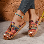 Elegant and Comfortable Summer Sandals with Unique Print