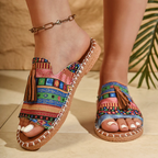 Elegant and Comfortable Summer Sandals with Unique Print