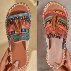 Elegant and Comfortable Summer Sandals with Unique Print