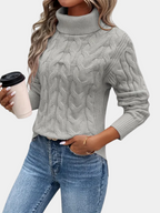 Elegant cable knit jumper for warmth and style