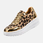 Elegant comfort with stylish leopard print trainers