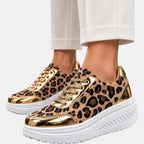 Elegant comfort with stylish leopard print trainers
