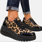 Elegant comfort with stylish leopard print trainers