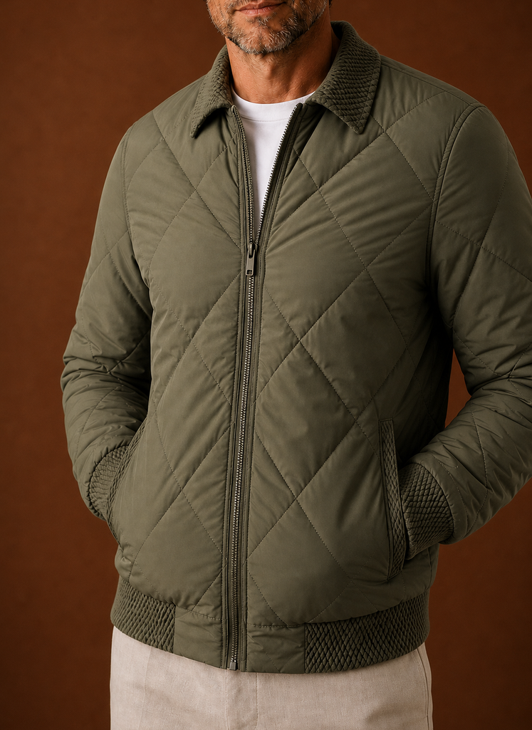 Men's Bomber Jacket - Zip-Up Casual Jacket