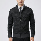 High-neck zip-up jumper