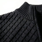 High-neck zip-up jumper