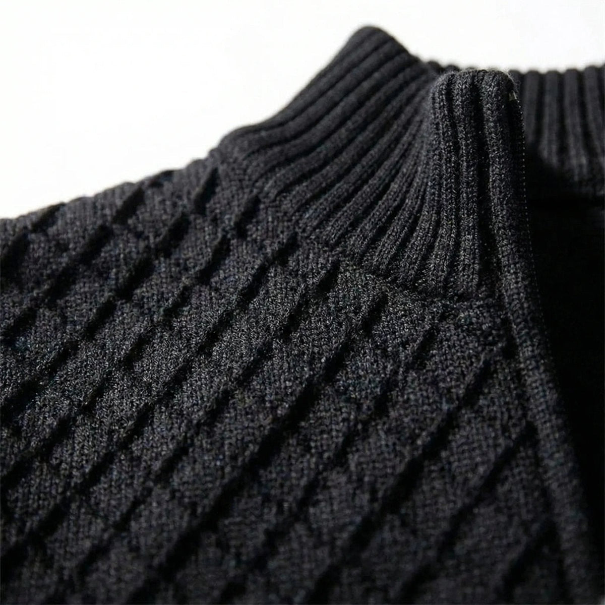 High-neck zip-up jumper