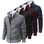 High-neck zip-up jumper