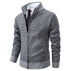 High-neck zip-up jumper