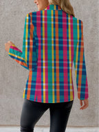 Rosaline™ | Rainbow Plaid Blazer