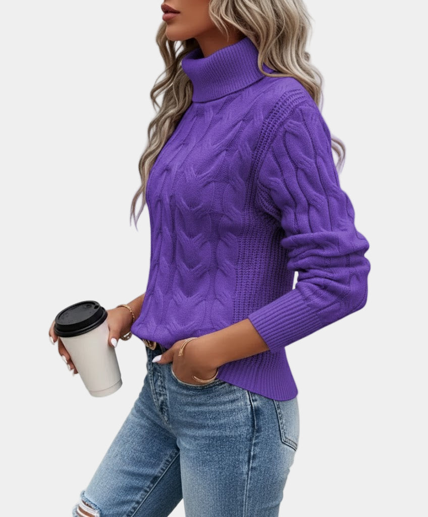 Elegant cable knit jumper for warmth and style