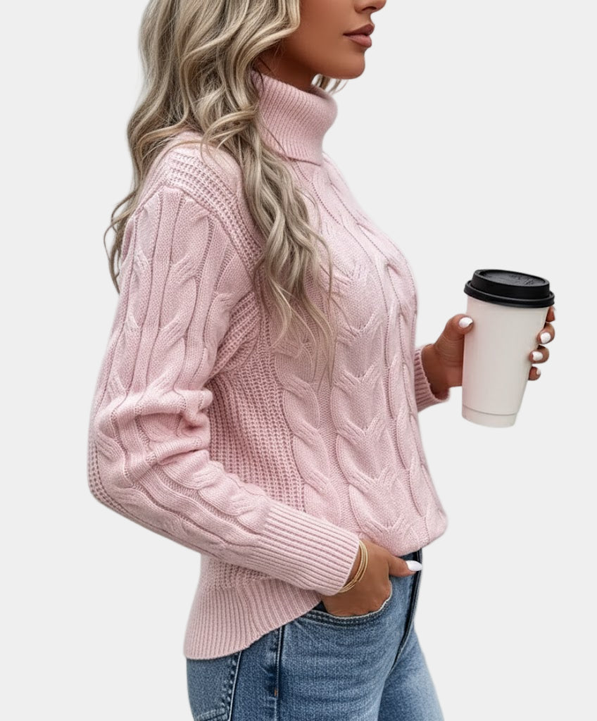 Elegant cable knit jumper for warmth and style