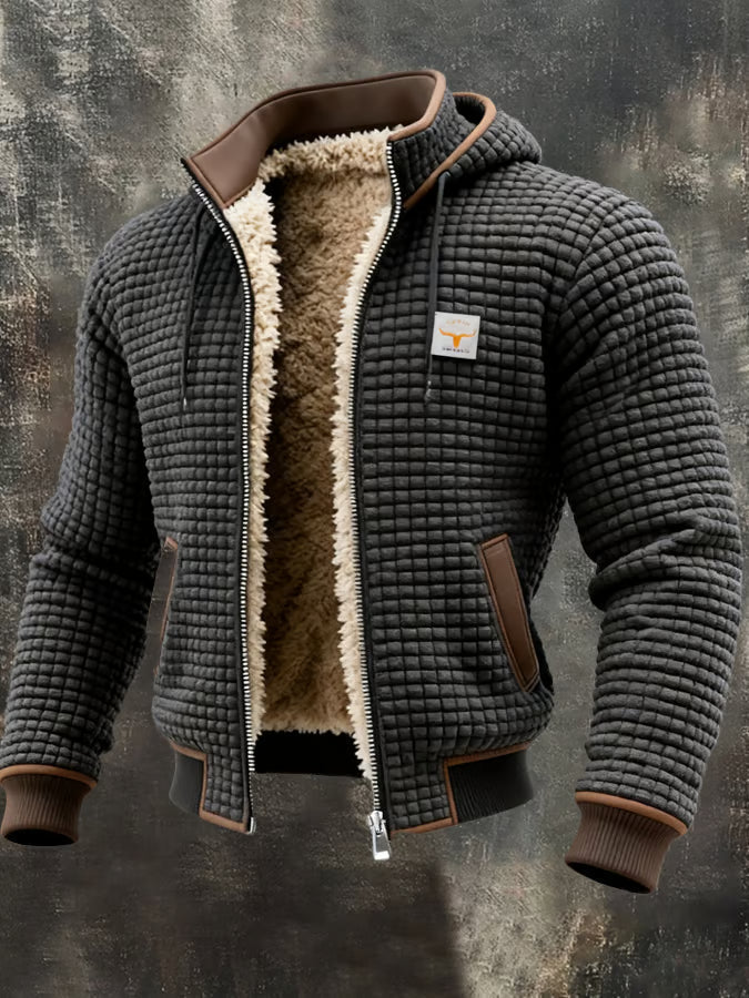 Retro jacket with hood and zip