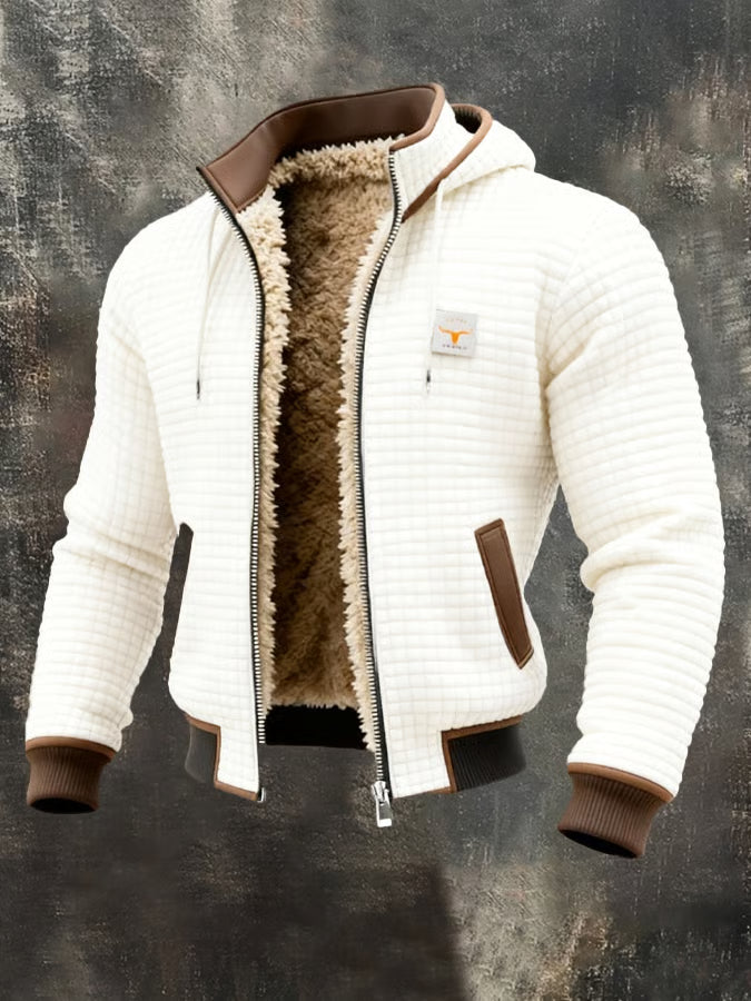 Retro jacket with hood and zip