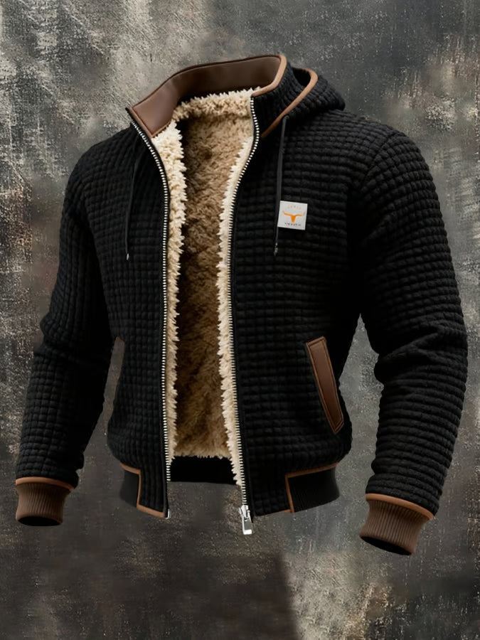 Retro jacket with hood and zip