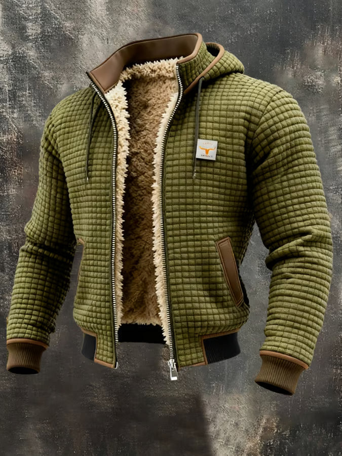 Retro jacket with hood and zip