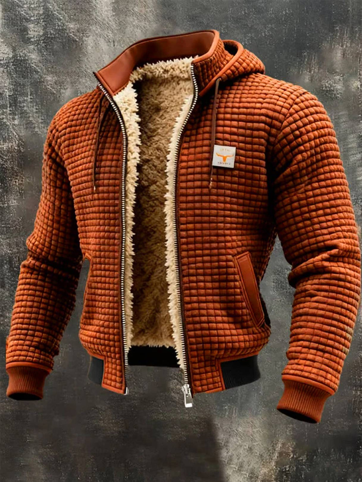 Retro jacket with hood and zip